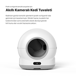 Akıllı Otomatik Kedi Tuvaleti Kameralı 72 Lt Uv Wi-fi Mobil Kontrol X8623