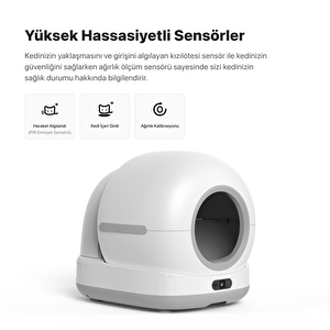 Akıllı Otomatik Kedi Tuvaleti Kameralı 72 Lt Uv Wi-fi Mobil Kontrol X8623