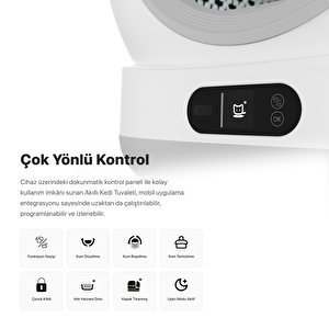 Akıllı Otomatik Kedi Tuvaleti Kameralı 72 Lt Uv Wi-fi Mobil Kontrol X8623