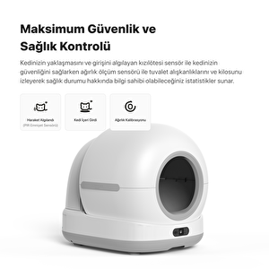 Akıllı Kedi Tuvaleti Otomatik Temizleme 72 Lt Uv Sterilizasyon Wi-fi Mobil Kontrol X8624