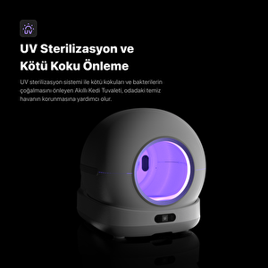 Akıllı Kedi Tuvaleti Otomatik Temizleme 72 Lt Uv Sterilizasyon Wi-fi Mobil Kontrol X8624