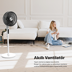 Xenon Smart Akıllı Vantilatör Wi-fi Bluetooth Mobil Uygulama Kontrollü Max. 60db Ultra Sessiz 7 Saat Zamanlayıcı Ayaklı Fan X7430