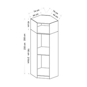 Minar Kale190cm 1kpklı Köşe Dlp Antr Mbrn Panjur+yüklük
