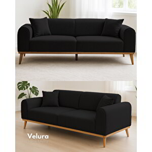Valo Oturma Grubu & Koltuk Takımı (3+1) - Siyah 230x80 cm