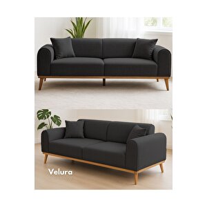 Valo Oturma Grubu & Koltuk Takımı (3+1) - Antrasit 230x80 cm