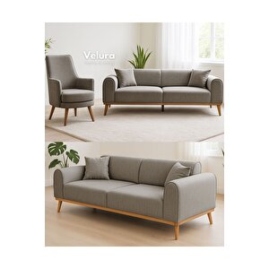 Valo Oturma Grubu & Koltuk Takımı (3+1) - Açık Krem 230x80 cm