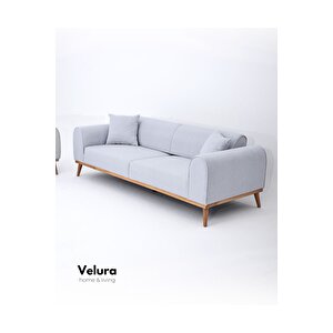Valo Üçlü Kanepe & 3' Lü Koltuk - Krem 230x80 cm