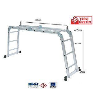 Madeni Eşya 1.6 Mm Katlanır Çok Amaçlı Merdiven 3,50 Mt