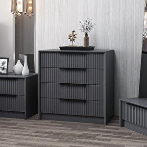 Kale Luxe Soft 4ç Mbrn Şifonyer-antrasit
