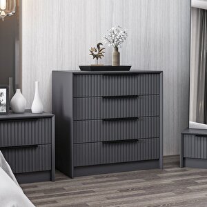 Kale Luxe Soft 4ç Mbrn Şifonyer-antrasit