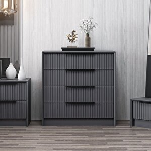 Kale Luxe Soft 4ç Mbrn Şifonyer-antrasit