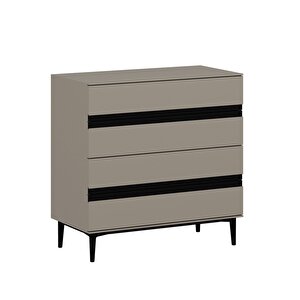 Star Şifonyer 4c Soft - Kumtası Siyah