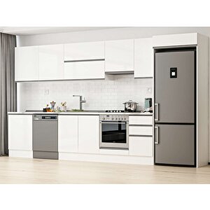 395x222 Cm High Gloss Mutfak Dolabı Beyaz Beyaz Mb-e90s60s45-1 Beyaz