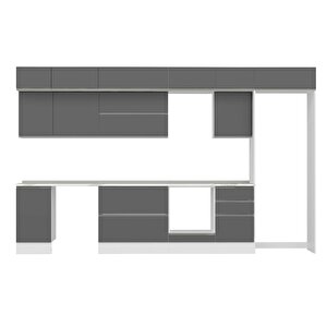 Alvinka 375x240 Cm High Gloss Mutfak Dolabı Beyaz Antrasıt Mb-e80s45s50-2
