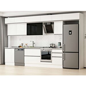 390x240 Cm High Gloss Mdf Mutfak Dolabı Beyaz Beyaz Mb-e80s60s50-3 Beyaz