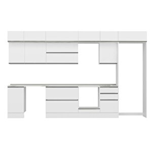 Alvinka 375x240 Cm High Gloss Mutfak Dolabı Beyaz Beyaz Mb-e80s45s50-2