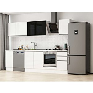 285x210 Cm High Gloss Mutfak Dolabı Beyaz Beyaz M-e80s40s45-3 Beyaz