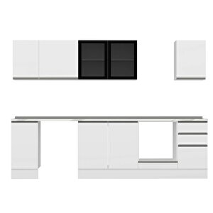 Alvinka 285x210 Cm High Gloss Mutfak Dolabı Beyaz Beyaz M-e80s40s45-3