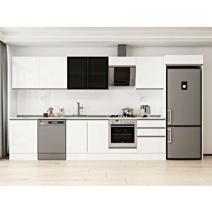 400x222 Cm High Gloss Mutfak Dolabı Beyaz Beyaz Mb-e80s60s60-3 Beyaz