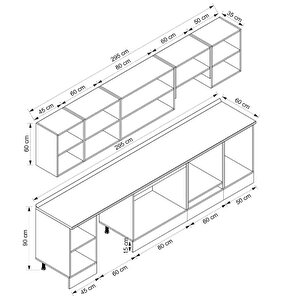 Alvinka 295x210 Cm High Gloss Mdf Mutfak Dolabı Beyaz Beyaz M-e80s45s50-1