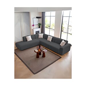 Mila Köşe Takımı & Modern Kadife Sol Köşe Koltuk Takımı - Gece Mavisi-1014 Gece Mavisi