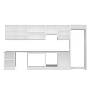 Alvinka 390x222 Cm High Gloss Mutfak Dolabı Beyaz Antrasıt Mb-e80s50s60-1