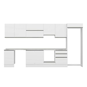 Alvinka 390x222 Cm High Gloss Mutfak Dolabı Beyaz Antrasıt Mb-e80s50s60-1