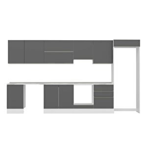 Alvinka 390x222 Cm High Gloss Mutfak Dolabı Beyaz Antrasıt Mb-e80s50s60-1