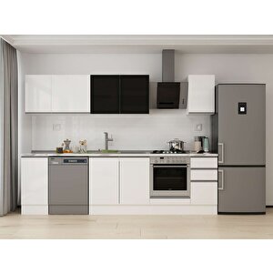 290x210 Cm High Gloss Mdf Mutfak Dolabı Beyaz Beyaz M-e90s40s40-3 Beyaz