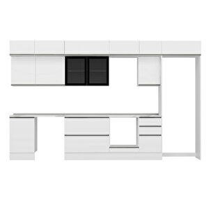 Alvinka 375x240 Cm High Gloss Mdf Mutfak Dolabı Beyaz Beyaz Mb-e80s50s45-3