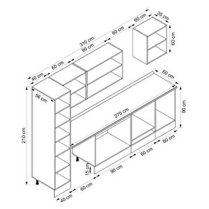 Alvinka 310x210 Cm High Gloss Mdf Mutfak Dolabı Beyaz Beyaz Mb-e90b40s60-2