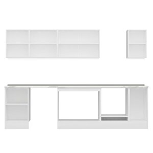 Alvinka 300x210 Cm High Gloss Mdf Mutfak Dolabı Beyaz Antrasıt M-e90s50s40-2