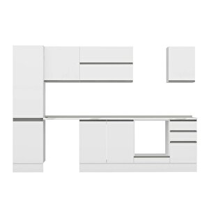 Alvinka 295x210 Cm High Gloss Mdf Mutfak Dolabı Beyaz Beyaz M-e80s50s45-2