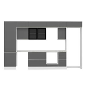 Alvinka 380x240 Cm High Gloss Mutfak Dolabı Beyaz Antrasıt Mbb-e80b60s40-3