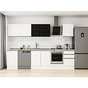 310x210 Cm High Gloss Mdf Mutfak Dolabı Beyaz Beyaz M-e90s50s50-3 Beyaz