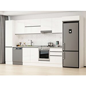 385x222 Cm High Gloss Mutfak Dolabı Beyaz Beyaz Mbb-e80b45s60-1 Beyaz