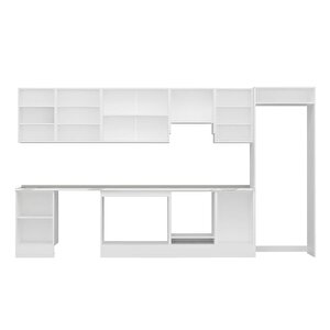 Alvinka 390x222 Cm High Gloss Mutfak Dolabı Beyaz Antrasıt Mb-e90s50s50-1
