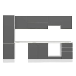 Alvinka 300x210 Cm High Gloss Mutfak Dolabı Beyaz Antrasıt Mb-e80b50s50-1