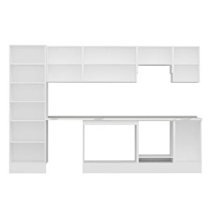 Alvinka 315x210 Cm High Gloss Mutfak Dolabı Beyaz Beyaz Mb-e90b60s45-1