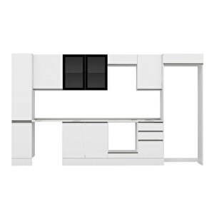 Alvinka 370x222 Cm High Gloss Mutfak Dolabı Beyaz Beyaz Mbb-e80b40s50-3