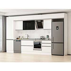 Alvinka 400x240 Cm High Gloss Mutfak Dolabı Beyaz Beyaz Mbb-e80b60s60-3 Beyaz