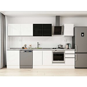 Alvinka 315x210 Cm High Gloss Mutfak Dolabı Beyaz Beyaz M-e90s60s45-3 Beyaz