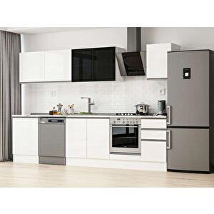 Alvinka 315x210 Cm High Gloss Mutfak Dolabı Beyaz Beyaz M-e90s60s45-3 Beyaz