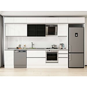 Alvinka 380x240 Cm High Gloss Mdf Mutfak Dolabı Beyaz Beyaz Mb-e90s45s45-3 Beyaz