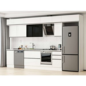 Alvinka 380x240 Cm High Gloss Mdf Mutfak Dolabı Beyaz Beyaz Mb-e90s45s45-3 Beyaz