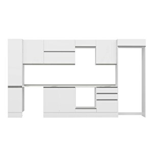 Alvinka 390x222 Cm High Gloss Mdf Mutfak Dolabı Beyaz Antrasıt Mbb-e90b40s60-2