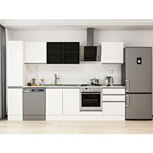 Alvinka 300x210 Cm High Gloss Mdf Mutfak Dolabı Beyaz Beyaz Mb-e80b40s60-3 Beyaz