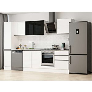 Alvinka 300x210 Cm High Gloss Mdf Mutfak Dolabı Beyaz Beyaz Mb-e80b40s60-3 Beyaz