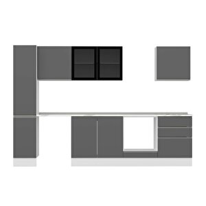 Alvinka 300x210 Cm High Gloss Mdf Mutfak Dolabı Beyaz Beyaz Mb-e80b40s60-3