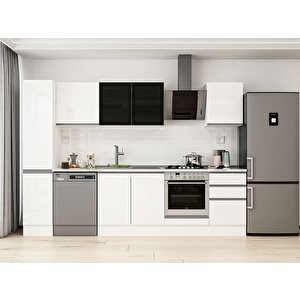 Alvinka 300x210 Cm High Gloss Mutfak Dolabı Beyaz Beyaz Mb-e90b40s50-3 Beyaz